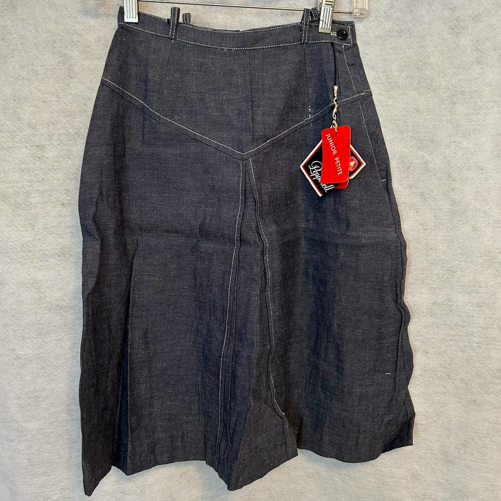 Vintage Pepperell Chambray A Line Skirt Junior‎ Petite Size 9-10 NWT